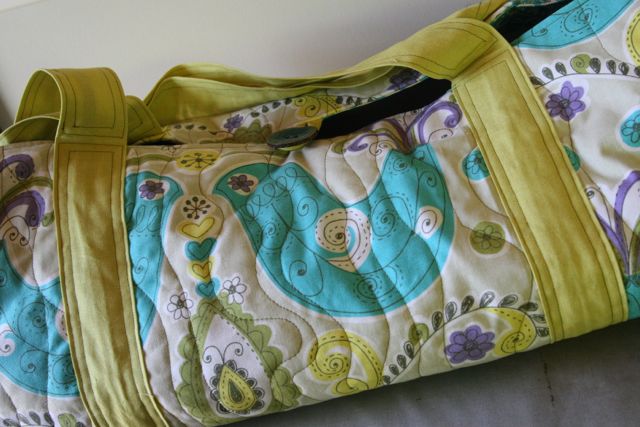 quilted yoga bag